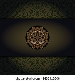 Luxury background. with gold mandala Vector card template. 
