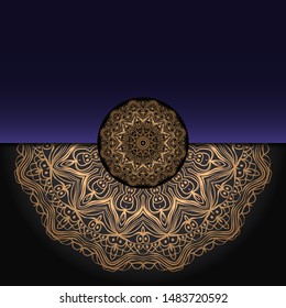 Luxury background. with gold mandala Vector card template. 
