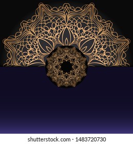 Luxury background. with gold mandala Vector card template. 