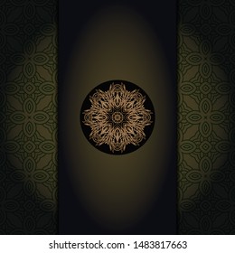 Luxury background. with gold mandala Vector card template. 