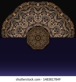 Luxury background. with gold mandala Vector card template. 