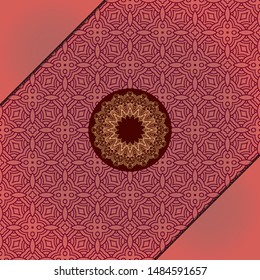 Luxury background. with gold mandala Vector card template. 
