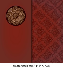 Luxury background. with gold mandala Vector card template. 