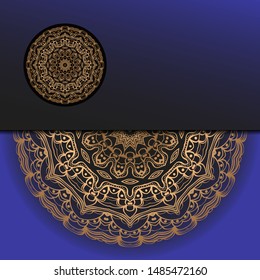 Luxury background. with gold mandala Vector card template. 