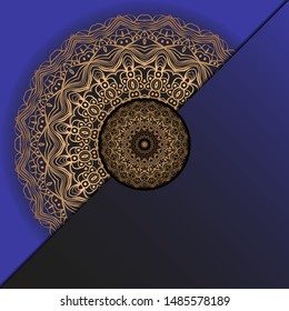Luxury background. with gold mandala Vector card template. 