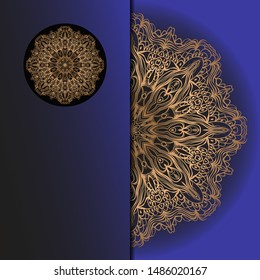 Luxury background. with gold mandala Vector card template. 