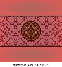 Luxury background. with gold mandala Vector card template. 