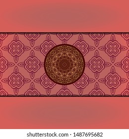 Luxury background. with gold mandala Vector card template. 