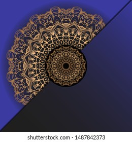 Luxury background. with gold mandala Vector card template. 
