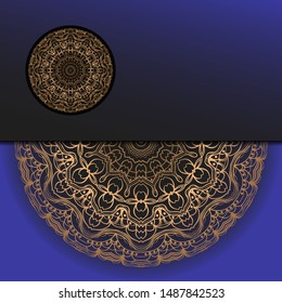 Luxury background. with gold mandala Vector card template. 