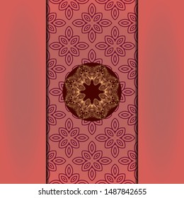 Luxury background. with gold mandala Vector card template. 