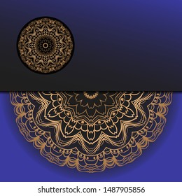 Luxury background. with gold mandala Vector card template. 