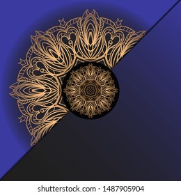 Luxury background. with gold mandala Vector card template. 