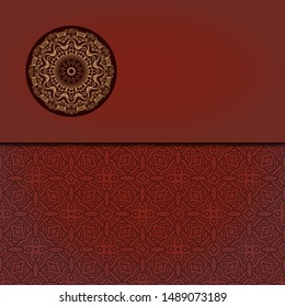 Luxury background. with gold mandala Vector card template. 