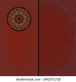 Luxury background. with gold mandala Vector card template. 