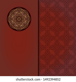 Luxury background. with gold mandala Vector card template. 