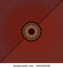 Luxury background. with gold mandala Vector card template. 