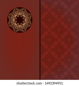 Luxury background. with gold mandala Vector card template. 
