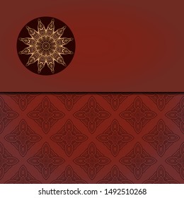 Luxury background. with gold mandala Vector card template. 