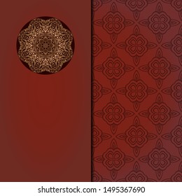 Luxury background. with gold mandala Vector card template. 