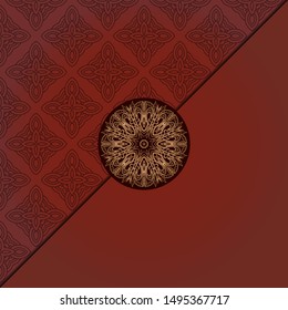 Luxury background. with gold mandala Vector card template. 
