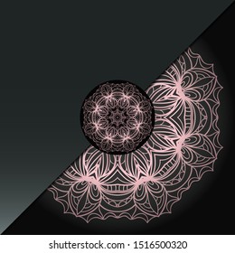 Luxury background. with gold mandala Vector card template. 