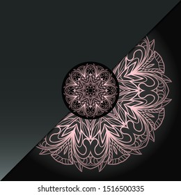 Luxury background. with gold mandala Vector card template. 