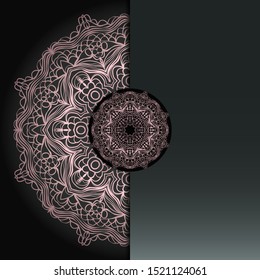 Luxury background. with gold mandala Vector card template. 