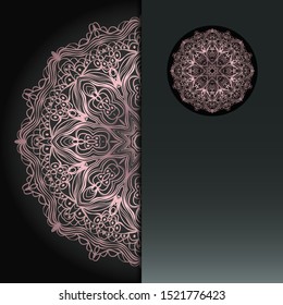 Luxury background. with gold mandala Vector card template. 