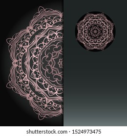 Luxury background. with gold mandala Vector card template. 