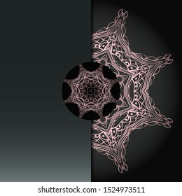 Luxury background. with gold mandala Vector card template. 