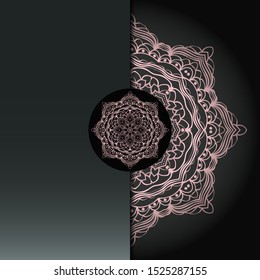 Luxury background. with gold mandala Vector card template. 
