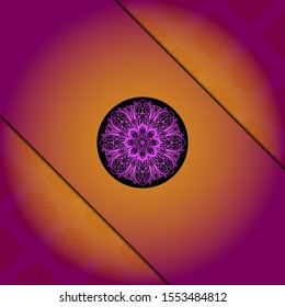 Luxury background. with gold mandala Vector card template. 