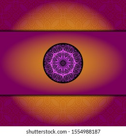 Luxury background. with gold mandala Vector card template. 