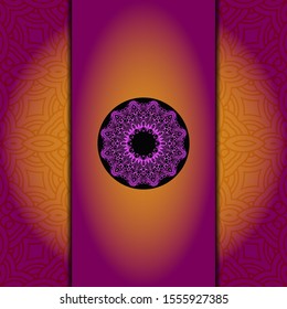 Luxury background. with gold mandala Vector card template. 