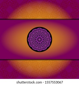 Luxury background. with gold mandala Vector card template. 