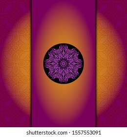 Luxury background. with gold mandala Vector card template. 