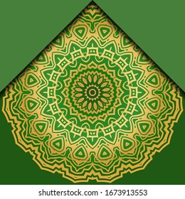 Luxury background. with gold mandala Vector card template. 