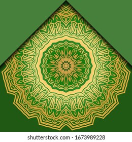 Luxury background. with gold mandala Vector card template. 