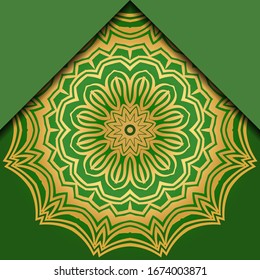 Luxury background. with gold mandala Vector card template. 