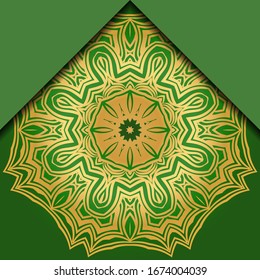 Luxury background. with gold mandala Vector card template. 