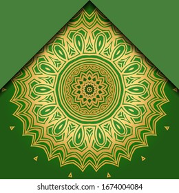 Luxury background. with gold mandala Vector card template. 