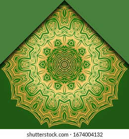  Luxuriöser Hintergrund. mit Goldmandala-Vektorillustration-Kartenvorlage. 