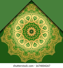 Luxury background. with gold mandala Vector card template. 