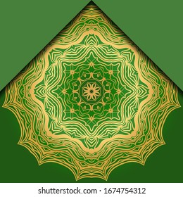 Luxury background. with gold mandala Vector card template. 