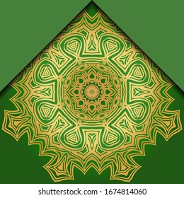 Luxury background. with gold mandala Vector card template. 