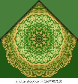 Luxury background. with gold mandala Vector card template. 