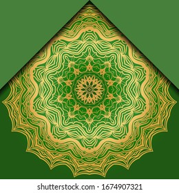 Luxury background. with gold mandala Vector card template. 