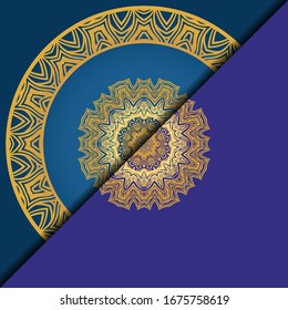 Luxury background. with gold mandala Vector card template. 