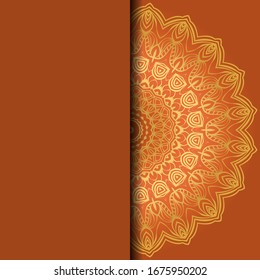 Luxury background. with gold mandala Vector card template. 